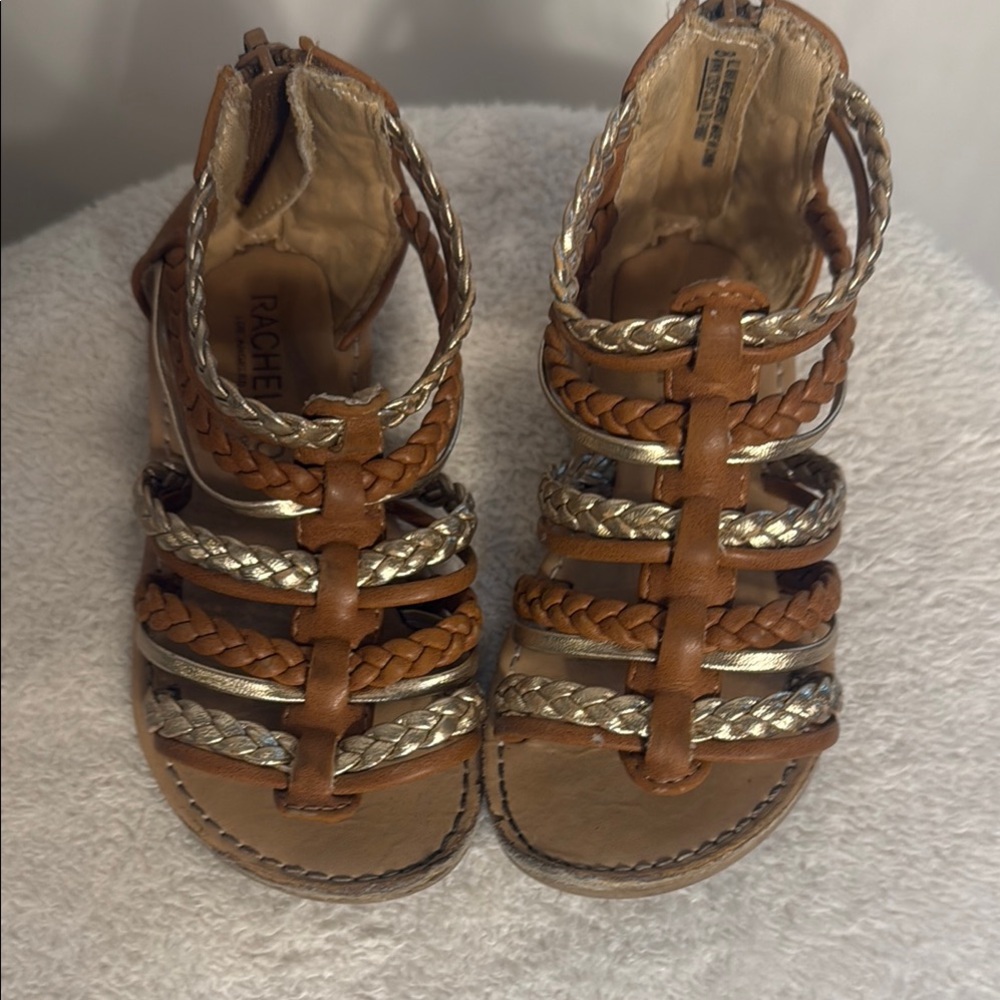 Rachel Brown and Gold Gladiator Sandals